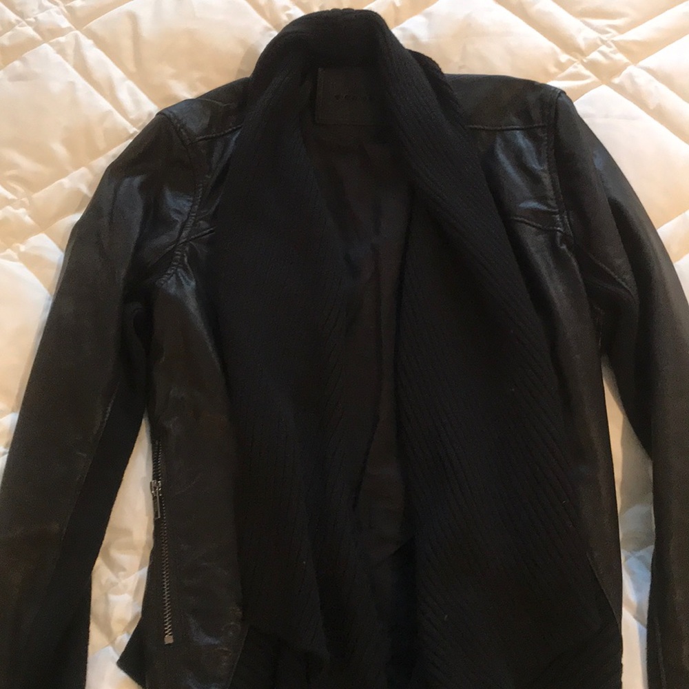 Blank NYC drape leather jacket